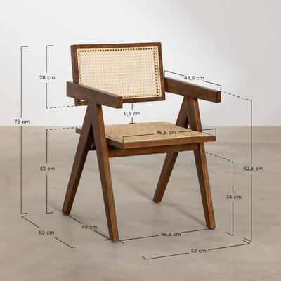Morden Dining Fruniture Spezifischer Esszessel für Vintage-Gartenrohr Rattan Wicker Holzsessel im Hotel Esszimmer
