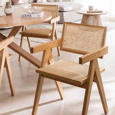 Morden Dining Fruniture Spezifischer Esszessel für Vintage-Gartenrohr Rattan Wicker Holzsessel im Hotel Esszimmer