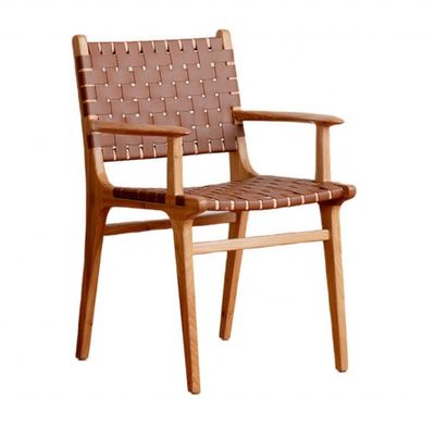 Postverpackung N Moderne PU-Ledersitz und Rücken Holz-Esstuhl mit/ohne Armlehne