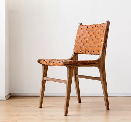 Postverpackung N Moderne PU-Ledersitz und Rücken Holz-Esstuhl mit/ohne Armlehne