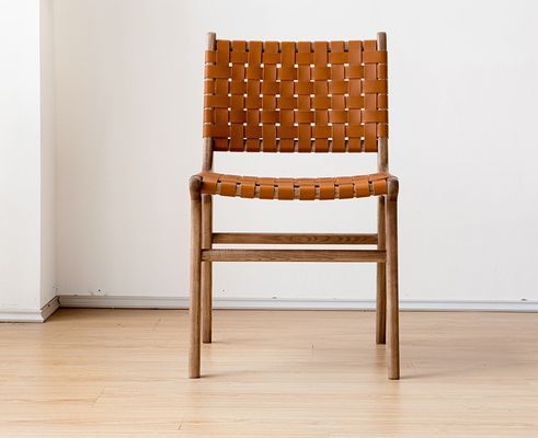 Postverpackung N Moderne PU-Ledersitz und Rücken Holz-Esstuhl mit/ohne Armlehne