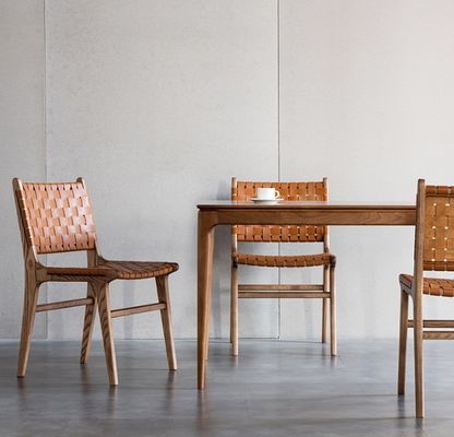 Postverpackung N Moderne PU-Ledersitz und Rücken Holz-Esstuhl mit/ohne Armlehne