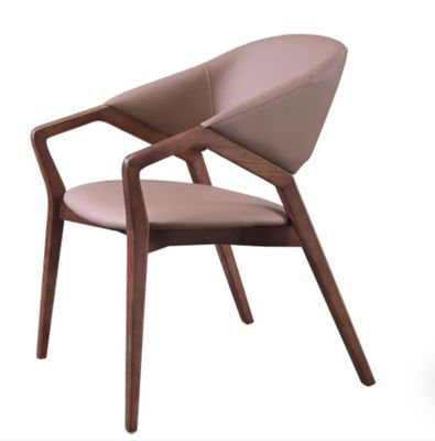 2023 Design Modernes Massivholz PU Leder Esszimmer Restaurant Stuhl für Wohnmöbel Allgemeine NO Falten
