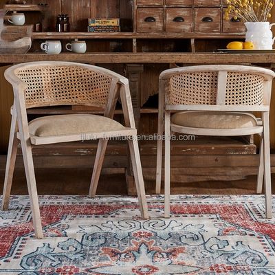Hotel Nordic Massivholz Wicker Rattan Rücken Esszimmer Wohnzimmer Rattan Sessel