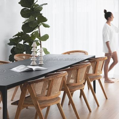 Hotel Nordic Massivholz Wicker Rattan Rücken Esszimmer Wohnzimmer Rattan Sessel