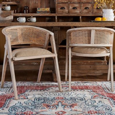 Hotel Nordic Massivholz Wicker Rattan Rücken Esszimmer Wohnzimmer Rattan Sessel