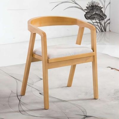 Möbel für Restaurants Holz Esszessel Nordischer Stil PU / Stoff Leder Polster Modernes Holzstuhl für Restaurant