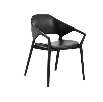 Nordic Design Moderne Massivholzleder Speisesaal Restaurantsessel in Weiß/Schwarz/Rotwein/Rot für robuste Sitzgelegenheiten 2023