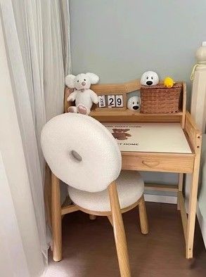 Esszimmermöbel Massivholz Lammwolle Donut Stuhl für modernes Essen im nordischen Design in Restaurants und Cafés