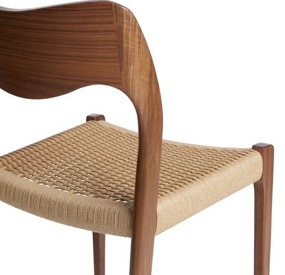 Wohnzimmermöbel Handgewebter Schnur Esszessel in Walnussfarbe mit Massivholzrahmen