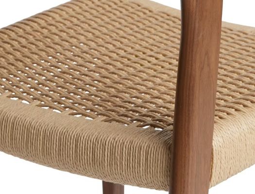 Wohnzimmermöbel Handgewebter Schnur Esszessel in Walnussfarbe mit Massivholzrahmen