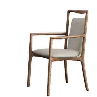 Zuhause Möbel Allgemein italienisches Design Moderne Massivholz PU Leder Esszimmer Restaurant Stuhl mit Armlehne