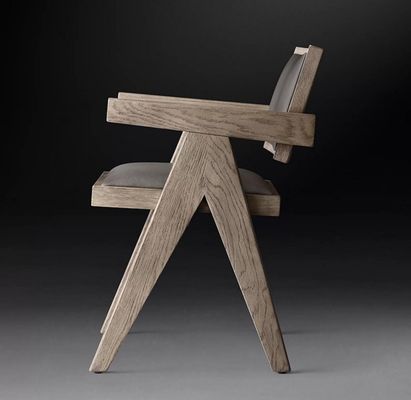 Hochwertiges Hotel Restaurant Zuhause mit Esszimmer Moderne Holz-PU-Stühle mit Armlehne und Nitrolacquer