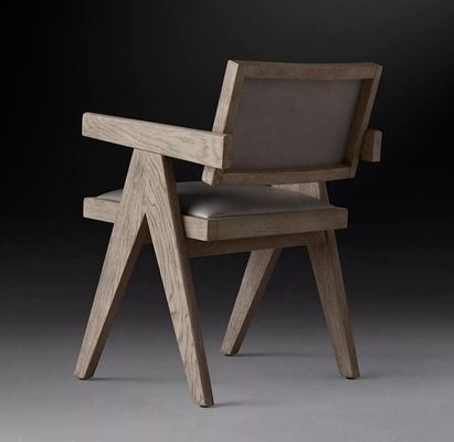 Hochwertiges Hotel Restaurant Zuhause mit Esszimmer Moderne Holz-PU-Stühle mit Armlehne und Nitrolacquer