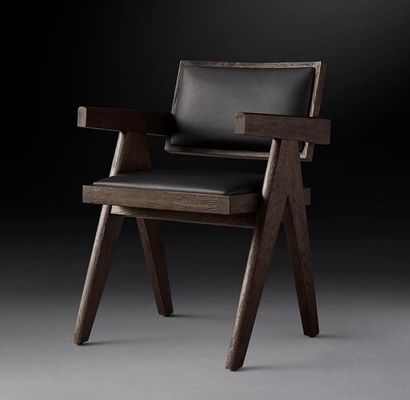 Hochwertiges Hotel Restaurant Zuhause mit Esszimmer Moderne Holz-PU-Stühle mit Armlehne und Nitrolacquer