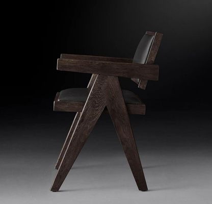 Hochwertiges Hotel Restaurant Zuhause mit Esszimmer Moderne Holz-PU-Stühle mit Armlehne und Nitrolacquer