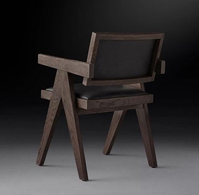 Hochwertiges Hotel Restaurant Zuhause mit Esszimmer Moderne Holz-PU-Stühle mit Armlehne und Nitrolacquer