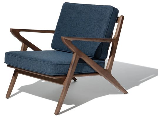 Wohnzimmersessel Moderne Stoff Holzsofa Stuhl Freizeit-Lounge Massivholz Stuhl W59*D59*H57CM