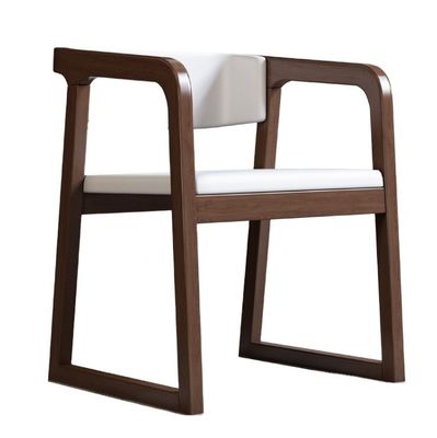 Möbel für das Esszimmer Modernes Design Massivholz Baumwolle und Leinen/PU-Lederstuhl mit Armlehne und Kissen für das Restaurant