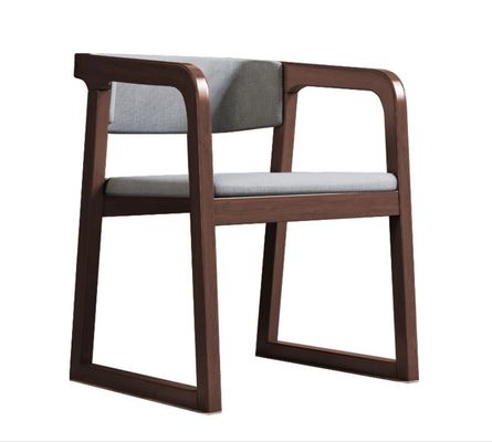 Möbel für das Esszimmer Modernes Design Massivholz Baumwolle und Leinen/PU-Lederstuhl mit Armlehne und Kissen für das Restaurant