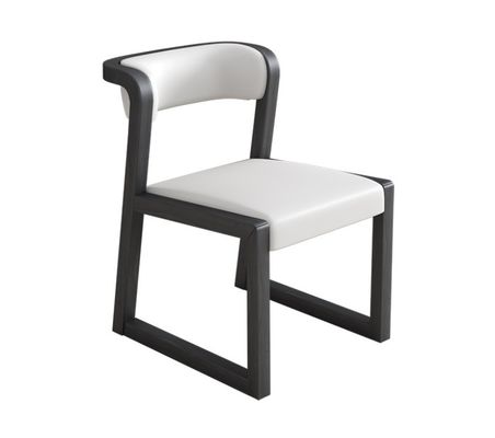 Holz PU Leder/Baumwolle und Leinen Stuhl W56*D51*H71CM für Esszimmer Restaurant im modernen nordischen Stil ohne Klappen