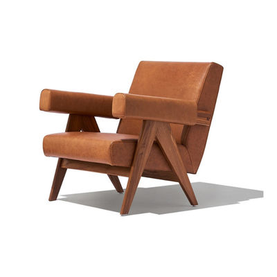 Freizeit-Lounge Sofa aus massivem Holz Stuhl mit individuellen PU-Leder und Asche Holzrahmen