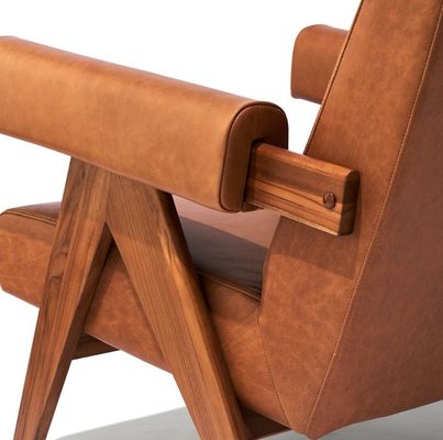 Freizeit-Lounge Sofa aus massivem Holz Stuhl mit individuellen PU-Leder und Asche Holzrahmen