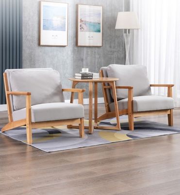 Robuste Wohnzimmermöbel Sofa Set mit modernem Holzleder in Grau/Weiß/Blau/Braun und robustem Design