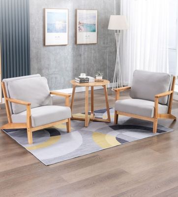 Robuste Wohnzimmermöbel Sofa Set mit modernem Holzleder in Grau/Weiß/Blau/Braun und robustem Design