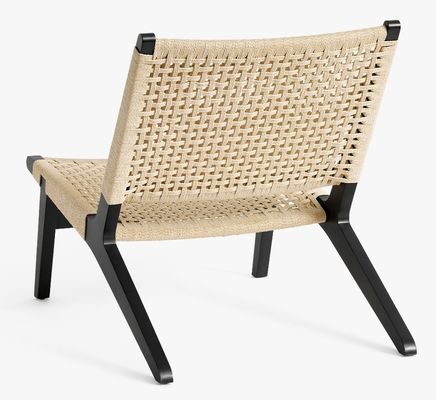 Moderne Holzgewebte Schnur Massivholz Wohnzimmerstuhl Freizeitstuhl Für Raffinesse im nordischen Design