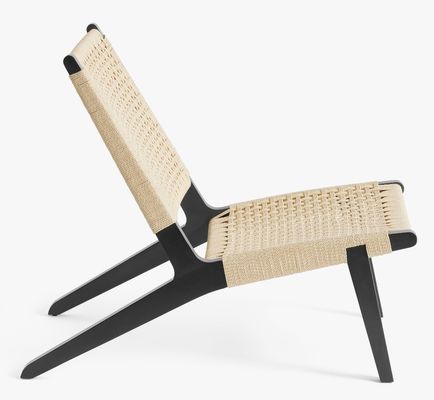 Moderne Holzgewebte Schnur Massivholz Wohnzimmerstuhl Freizeitstuhl Für Raffinesse im nordischen Design