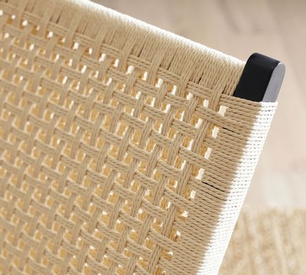 Moderne Holzgewebte Schnur Massivholz Wohnzimmerstuhl Freizeitstuhl Für Raffinesse im nordischen Design