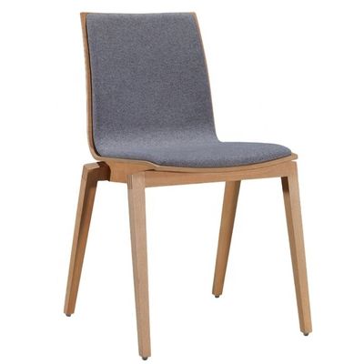 Hochrücken moderner komfortabler Stoff Samt Nordische Esstühle für Holz Restaurant Hotel Cafe Möbelstuhl