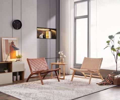 Massivholz gewebter Sofa mit Schnur Single Sofa Stuhl Kombination von Stil und Funktion für Wohnzimmermöbel