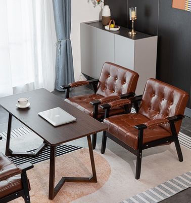 Moderne Holz PU Leder Cafe Sofa Stuhl italienischer Luxus Design Stil für Esszimmer Restaurant