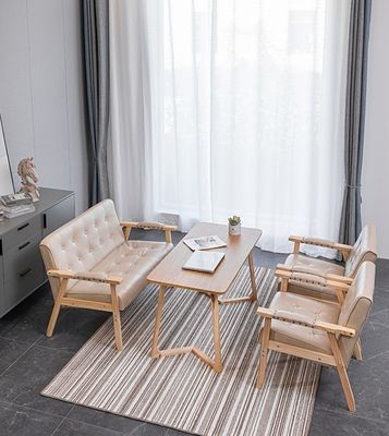 Moderne Holz PU Leder Cafe Sofa Stuhl italienischer Luxus Design Stil für Esszimmer Restaurant