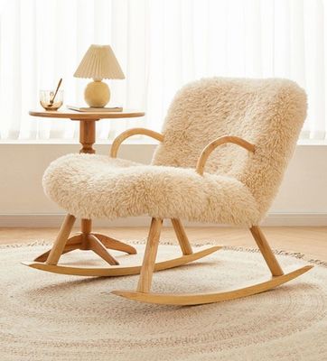 Nordic Special Modern Design Massivholz Asche Rahmen Material Lammwolle Polster Freizeit Wohnzimmer Stuhl für Schlafzimmer