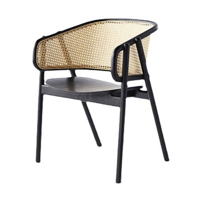 Robuste Nitrolacquer-Abschluss japanische Design Massivholz Rattan Esszessel für Restaurants und Esszimmer 2023