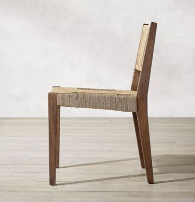 Natürliche Oberfläche Nitrolacquer Massivholz Gewebt Schnur Eiche Esszessel für modernes japanisches Design Restaurant oder Armlehne