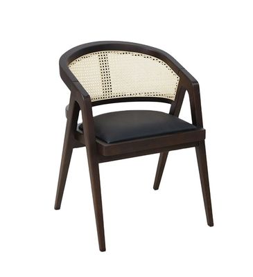 Wohnzimmermöbel japanischer Stil Massivholz Rattan Stoff Einzel Esszessel mit modernem Design