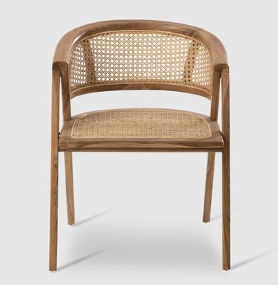 Wohnzimmermöbel japanischer Stil Massivholz Rattan Stoff Einzel Esszessel mit modernem Design