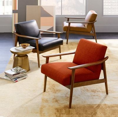 Wohnzimmer Stoff / PU Leder Freizeitstuhl mit modernem Design Stil Personalisierung