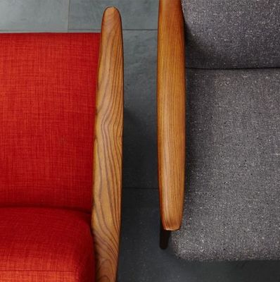 Wohnzimmer Stoff / PU Leder Freizeitstuhl mit modernem Design Stil Personalisierung