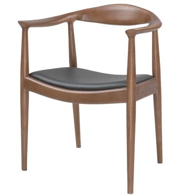 Maßgeschneiderte Farbe Moderne nordische Massivholz-Esstuhl Ashwood Rahmen Ledersitz Holzstuhl Wohnzimmermöbel