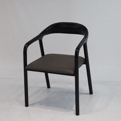 Nordic Moderne Holz PU Leder Esszimmer Holz Wohnzimmermöbel mit Armlehne für maßgeschneiderte Farbe im Bürogebäude