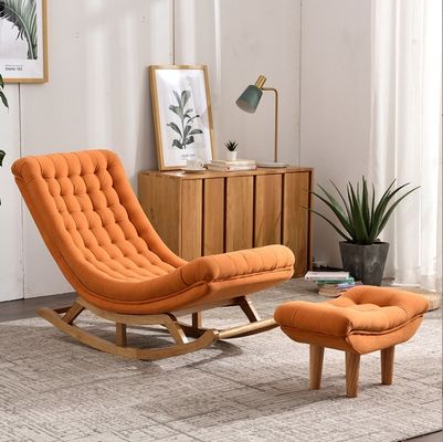 Moderne Nordische Hotel Wohnzimmermöbel Einzelsofa Stuhl mit Massivholz Samt/PU Leder im beliebten Stil