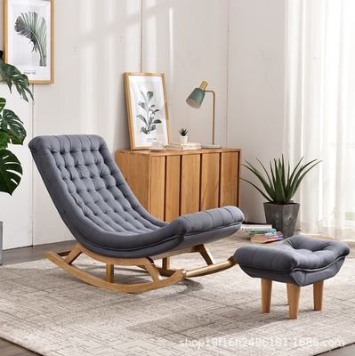 Moderne Nordische Hotel Wohnzimmermöbel Einzelsofa Stuhl mit Massivholz Samt/PU Leder im beliebten Stil