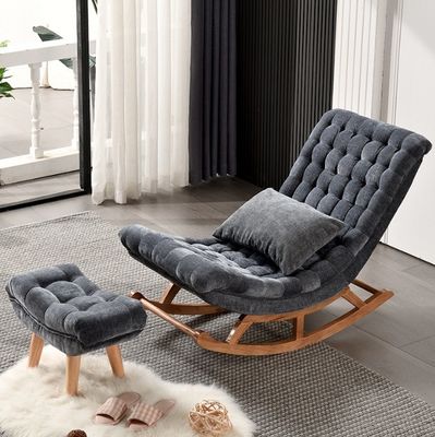 Moderne Nordische Hotel Wohnzimmermöbel Einzelsofa Stuhl mit Massivholz Samt/PU Leder im beliebten Stil
