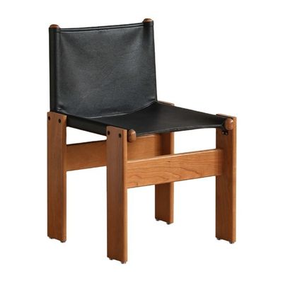 italienischer Klassiker Luxus moderner Ölwachs Leder Holz Esszessel für Wohnzimmermöbel in Postverpackung N