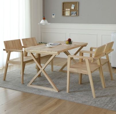 Wohnzimmer Möbel Esszessel Japanischer Design Modernes Massivholz Restaurantstuhl mit Armlehne und Gummiholz-Bedeckungsmaterial